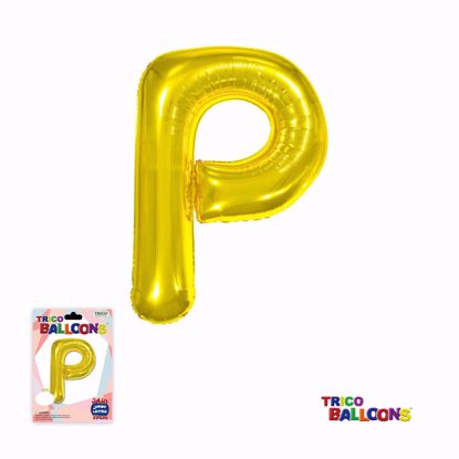 Picture of 34" Mylar Foil Balloon Gold-P