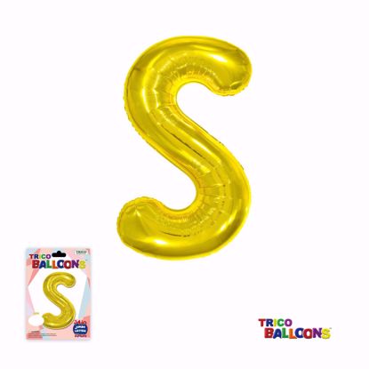 Picture of 34" Mylar Foil Balloon Gold-S