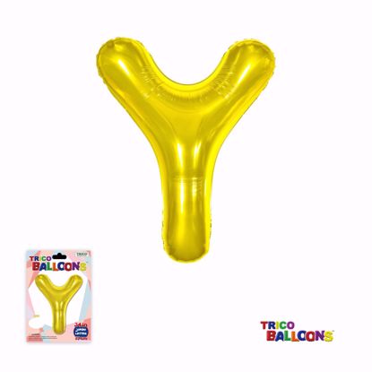 Picture of 34" Mylar Foil Balloon Gold-Y