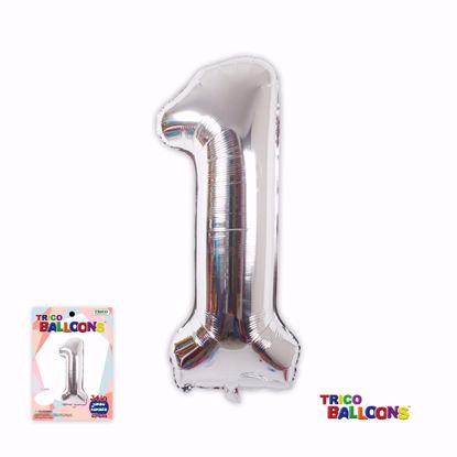 Picture of 34" Mylar Foil Balloon Silver-#1