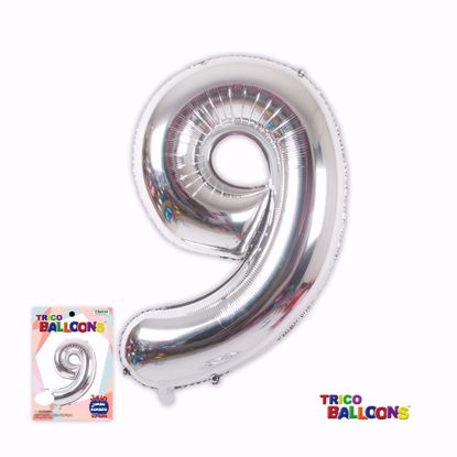 Picture of 34" Mylar Foil Balloon Silver-#9