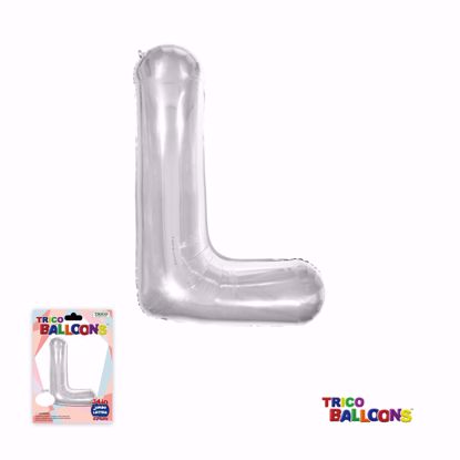 Picture of 34" Mylar Foil Balloon Silver-L