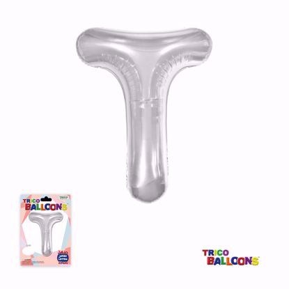 Picture of 34" Mylar Foil Balloon Silver-T