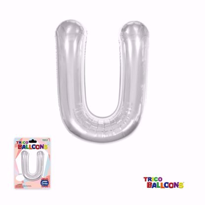 Picture of 34" Mylar Foil Balloon Silver-U