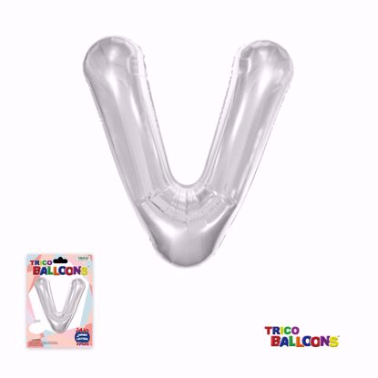 Picture of 34" Mylar Foil Balloon Silver-V