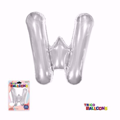 Picture of 34" Mylar Foil Balloon Silver-W
