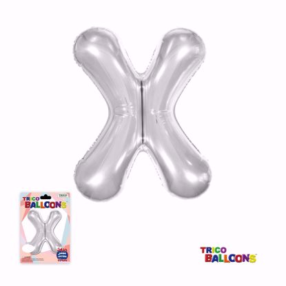 Picture of 34" Mylar Foil Balloon Silver-X