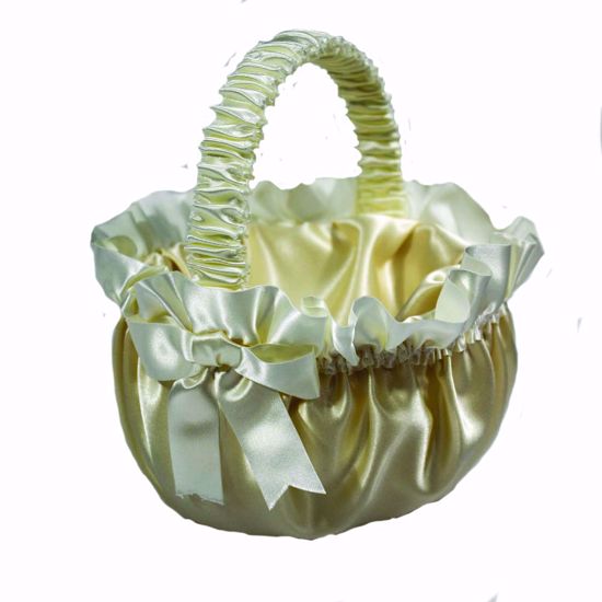 Picture of Ivory Satin Basket W/ Satin Edge