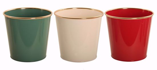 Picture of 3 Asst Festive Gold Rim Pot Cover 6"