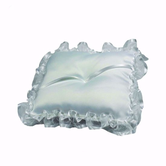 Picture of White Satin Square With Sheer Organza Edge