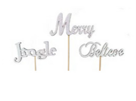 Picture of Assorted Christmas Glitter Picks Iridescent