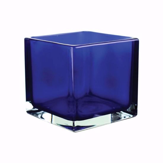 Picture of 5" Cobalt Votive Cube Vase