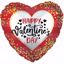Picture of 17" 2-Sided Foil Balloon: Happy Valentine's Day Gold Polka Dots