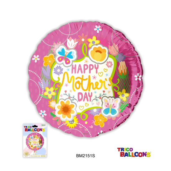 Picture of 18" 2 Sided Foil Mylar Balloon-Happy Mothers Day