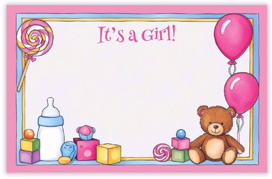 Picture of It's a Girl Enclosure Card (PACK 50)