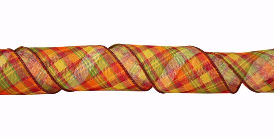 Picture of #40 Wired Edge Ribbon Cider Plaid