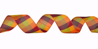 Picture of #9 Wired Edge Ribbon Multi Checked