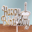 Picture of Happy Birthday/Candle Gold on White