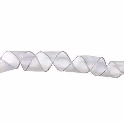 Picture of #40 Wired Edge Ribbon Silver Sheer Essence