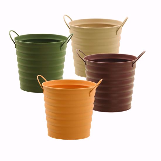 Picture of 4 Asst Autumn Spice Ribbed Pot Cover 4"