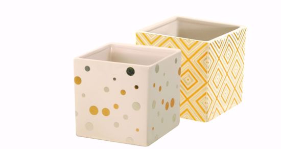Picture of 2 Asst Gold & Silver Radiance Planters 4.5"