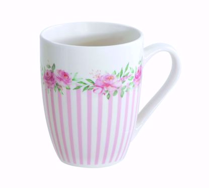 Picture of Floral & Pink Stripe Mug