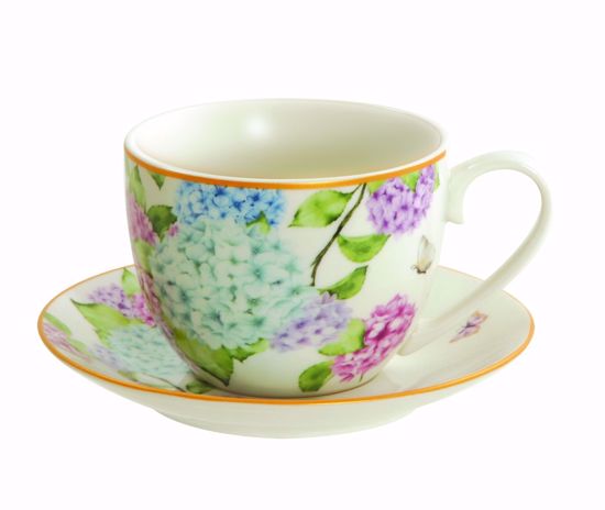 Picture of Multi-Color Hydrangea Teacup/Saucer