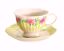 Picture of Pink Floral & Green Stripe Teacup/Saucer