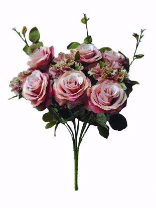 Picture of 19.75" Beige/Pink Mixed Rose Bush X9