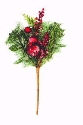 Picture of 18.5" Plastic Iced Pomegranate /Berry Pine Pick