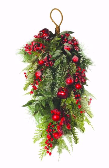 Picture of 28" Iced Pomegranate /Berry W/Pine Teardrop