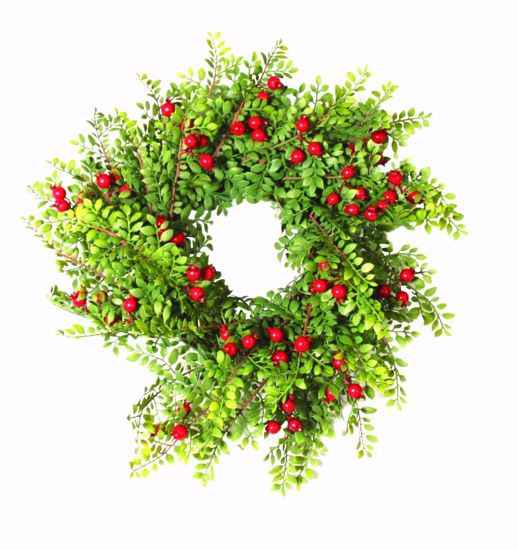 Picture of 22" Plastic Huckleberry Wreath w/Berries