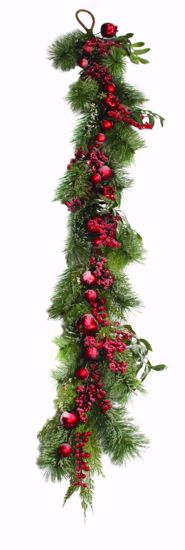 Picture of 5' Iced Pomegranate /Berry W/Pine Garland