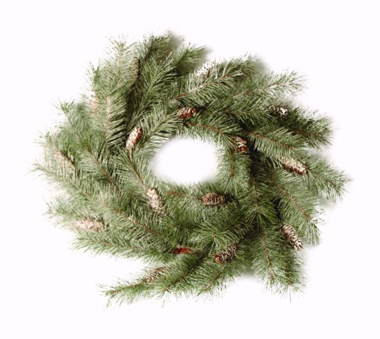 Picture of 24" Frosted Slash Pine W/Cones Wreath