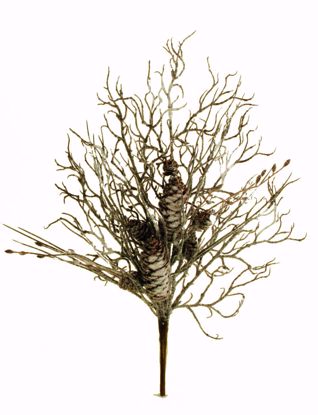 Picture of 18" Snow Pine Cone/Twig Spray