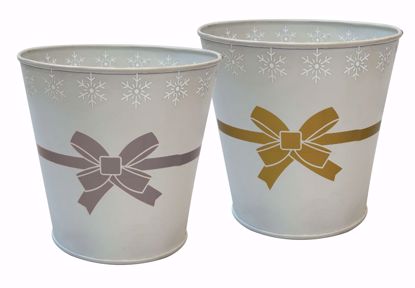 Picture of 2 Asst Gold & Silver Bow Pot Cover 4"