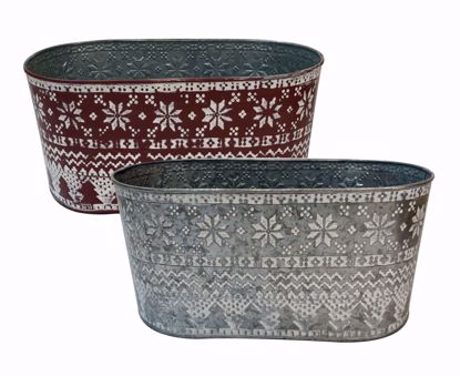 Picture of 2 Asst Nordic Oval Planter 12"