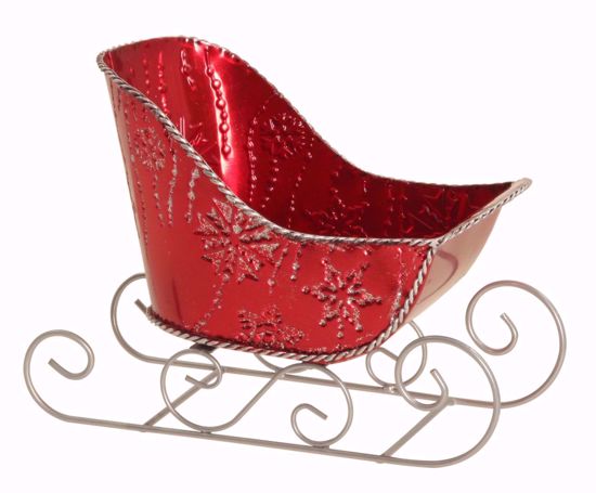 Picture of Sleigh W/Glittering Snowflakes Planter