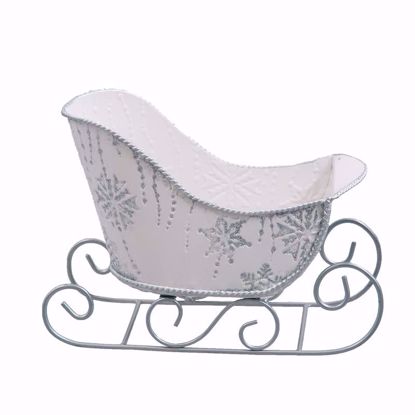 Picture of Sleigh W/Glittering Snowflakes Planter