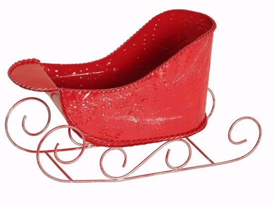 Picture of Sleigh W/Glittering Snowflakes Planter
