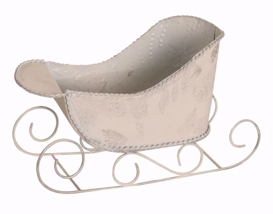 Picture of Sleigh W/Glittering Snowflakes Planter