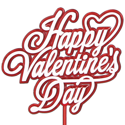 Picture of Happy Valentine Day Red/White Pick 12"