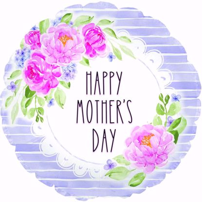 Picture of 17" 2-Sided Foil Balloon: Mothers Day Peony