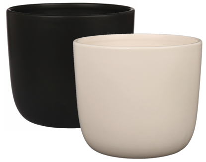 Picture of 2 Asst Matte Black and White Ceramic Pot 4.5"