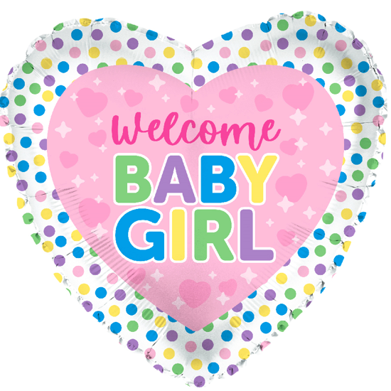 Picture of 17" 2-Sided Foil Balloon: Welcome Little Girl