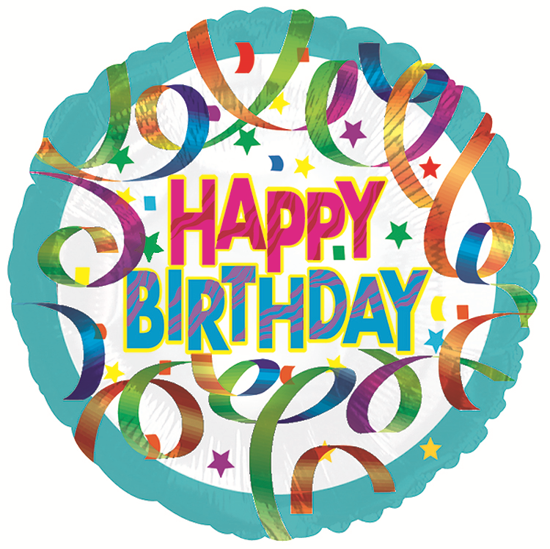 Picture of 17" 2-Sided Foil Balloon: Colorful Birthday
