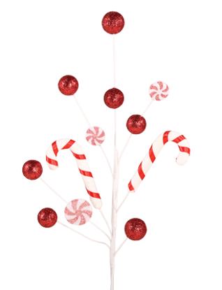 Picture of 20" Candy Cane W/Berries Spray