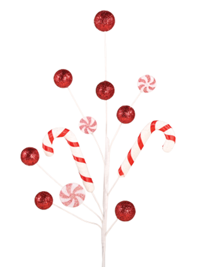 Picture of 20" Candy Cane W/Berries Spray