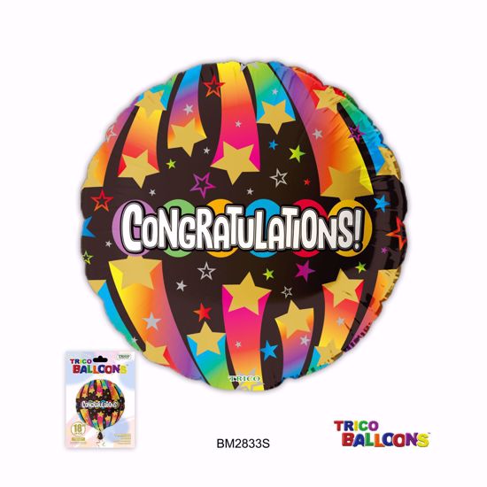 Picture of 18" 2 Sided Foil Mylar Balloon - Congrats