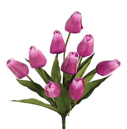 Picture of 17.5" Satin Tulip Bush x 9 - Lilac